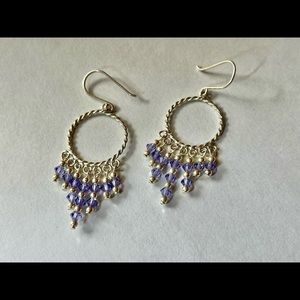 Sliver and purple earrings